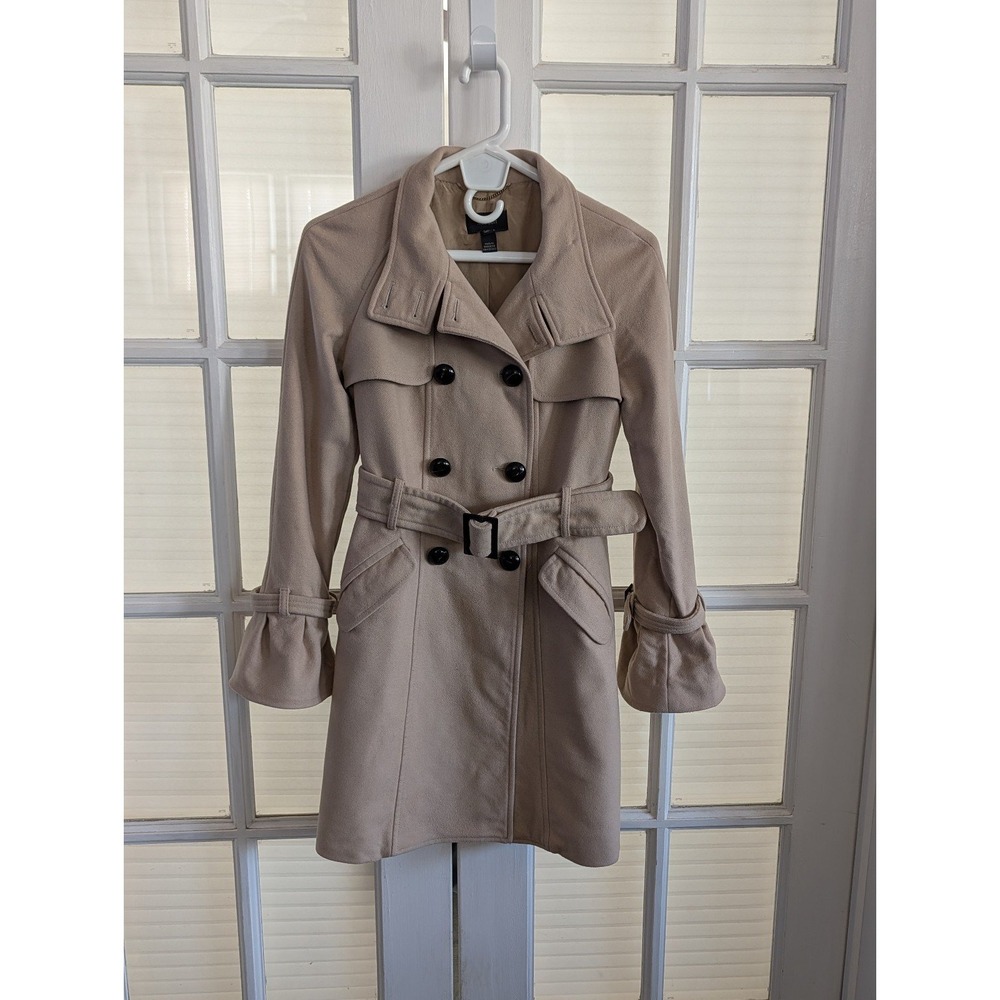 Size XS MNG Suit Wool Coat in Cream